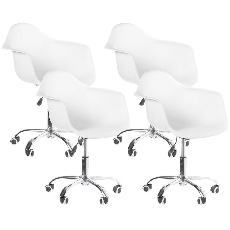Chaise de bureau pivotante à coque en plastique moulée, de style Mid-Century Modern, réglable