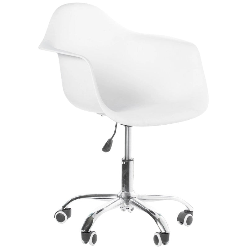 Chaise de bureau pivotante à coque en plastique moulée, de style Mid-Century Modern, réglable