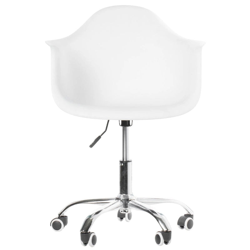 Chaise de bureau pivotante à coque en plastique moulée, de style Mid-Century Modern, réglable