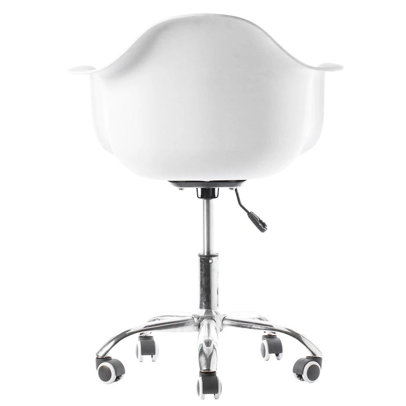 Chaise de bureau pivotante à coque en plastique moulée, de style Mid-Century Modern, réglable