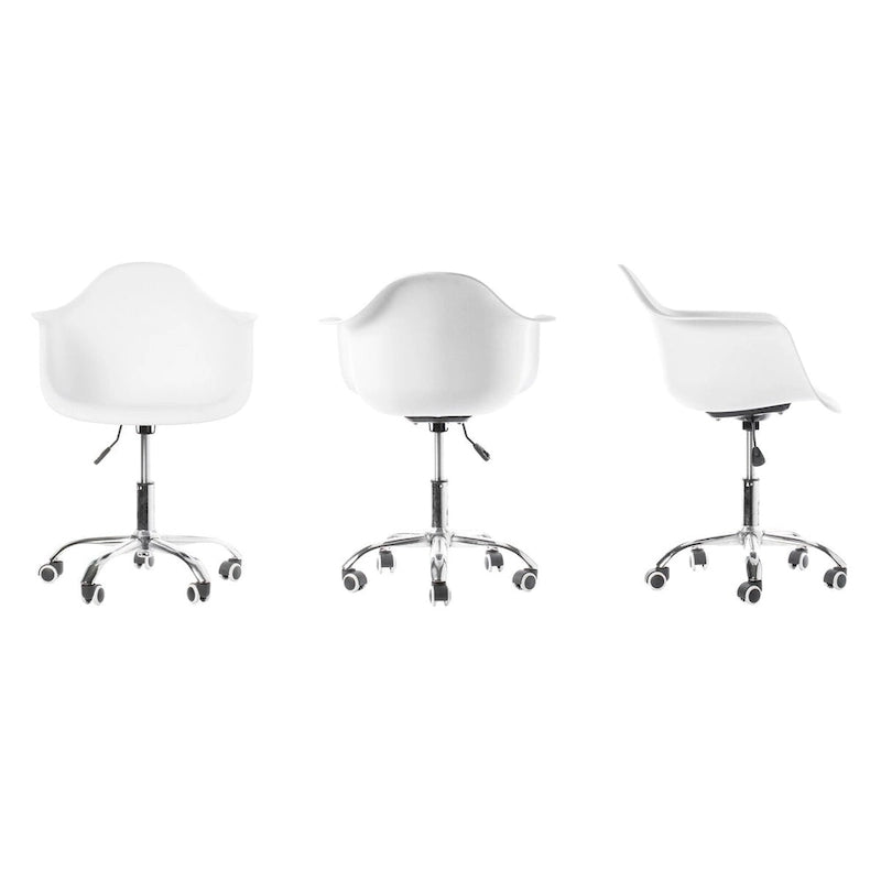 Chaise de bureau pivotante à coque en plastique moulée, de style Mid-Century Modern, réglable