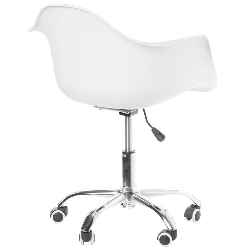 Chaise de bureau pivotante à coque en plastique moulée, de style Mid-Century Modern, réglable