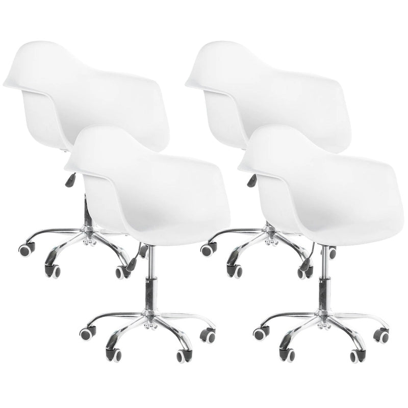 Chaise de bureau pivotante à coque en plastique moulée, de style Mid-Century Modern, réglable