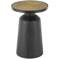 Table d'appoint en métal faite à la main avec plateau en corde noire