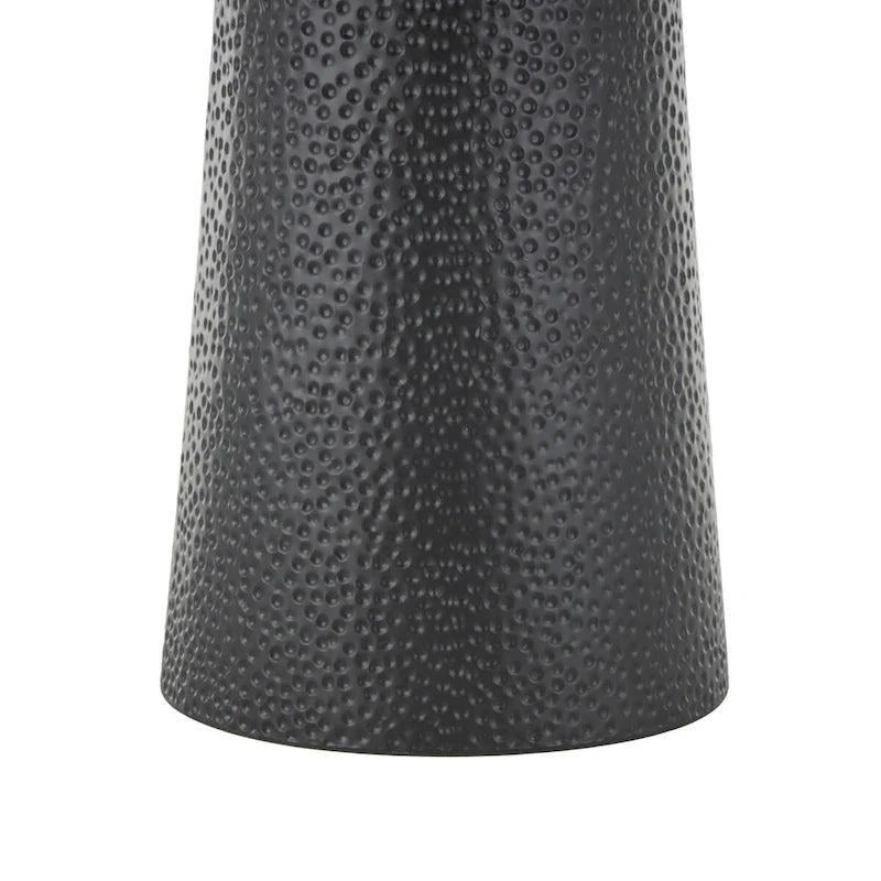 Table d'appoint en métal faite à la main avec plateau en corde noire