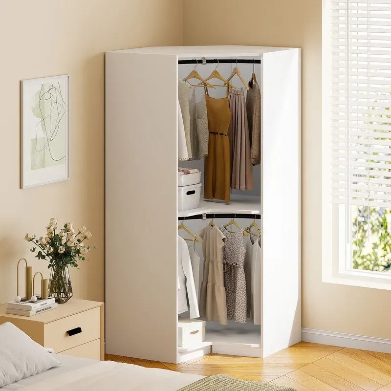 Armoire d'angle Polygon avec rangement suspendu