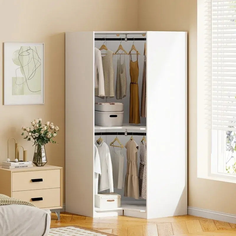 Armoire d'angle Polygon avec rangement suspendu