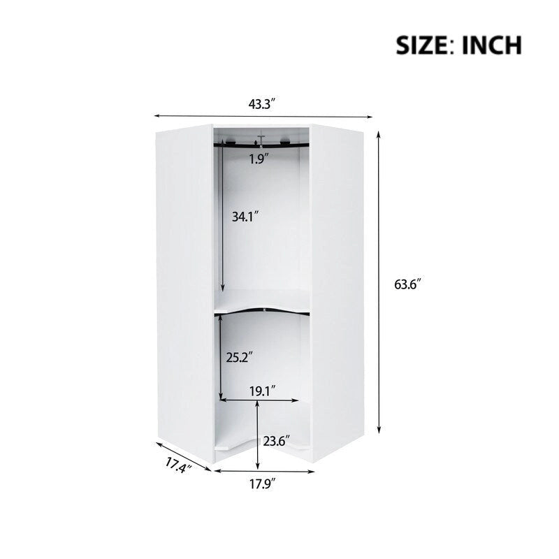 Armoire d'angle Polygon avec rangement suspendu
