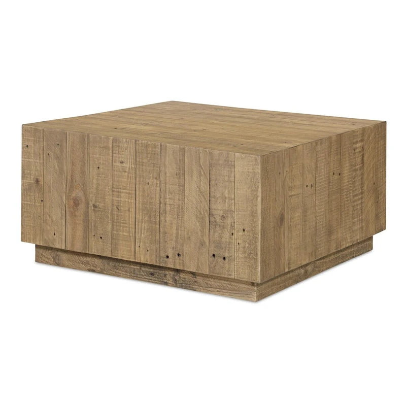 Table basse carrée en bois, marron